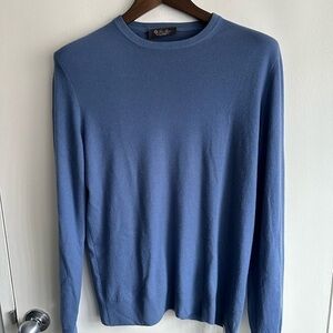 Loro Piana Blue Cashmere Crewneck Sweater